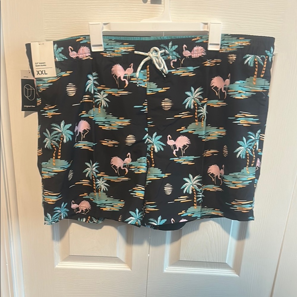 Men’s Flamingo and Palm Tree Swim Shorts